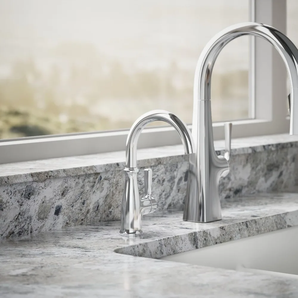 Traditional Beverage Faucet for Kitchen Sink, Polished Chrome, Single Hole, Lead-Free Brass