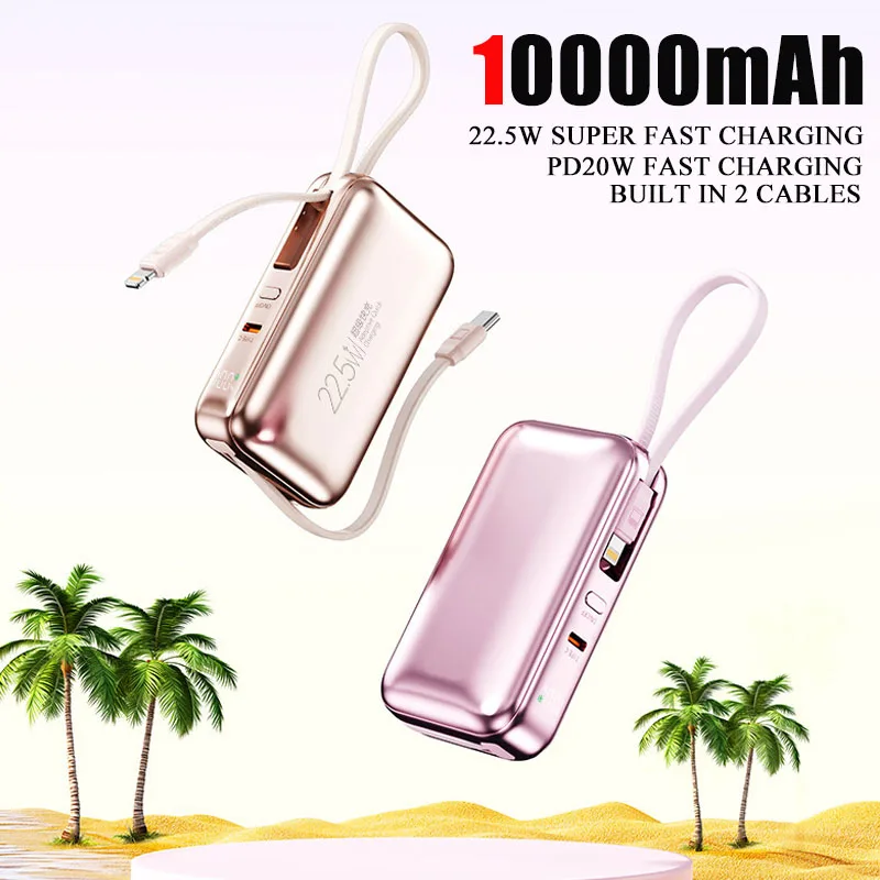 

10000 мАч Power Bank 22,5 Вт PD20 Вт Быстрая зарядка Мини Powerbank Портативное зарядное устройство Внешняя батарея для iPhone Xiaomi Samsung Huawei