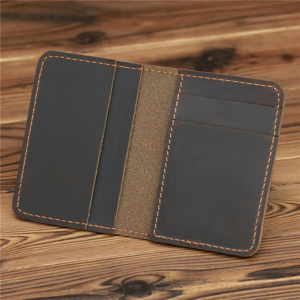 New Arrival Vintage Men\'s Genuine Leather Credit Card Holder Small Wallet Money Bag ID Card Case Mini Purse For Male