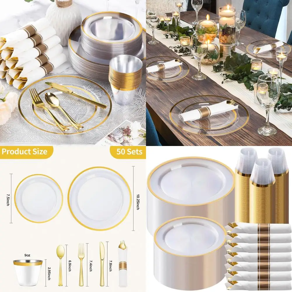 Gold Plastic Dinner…