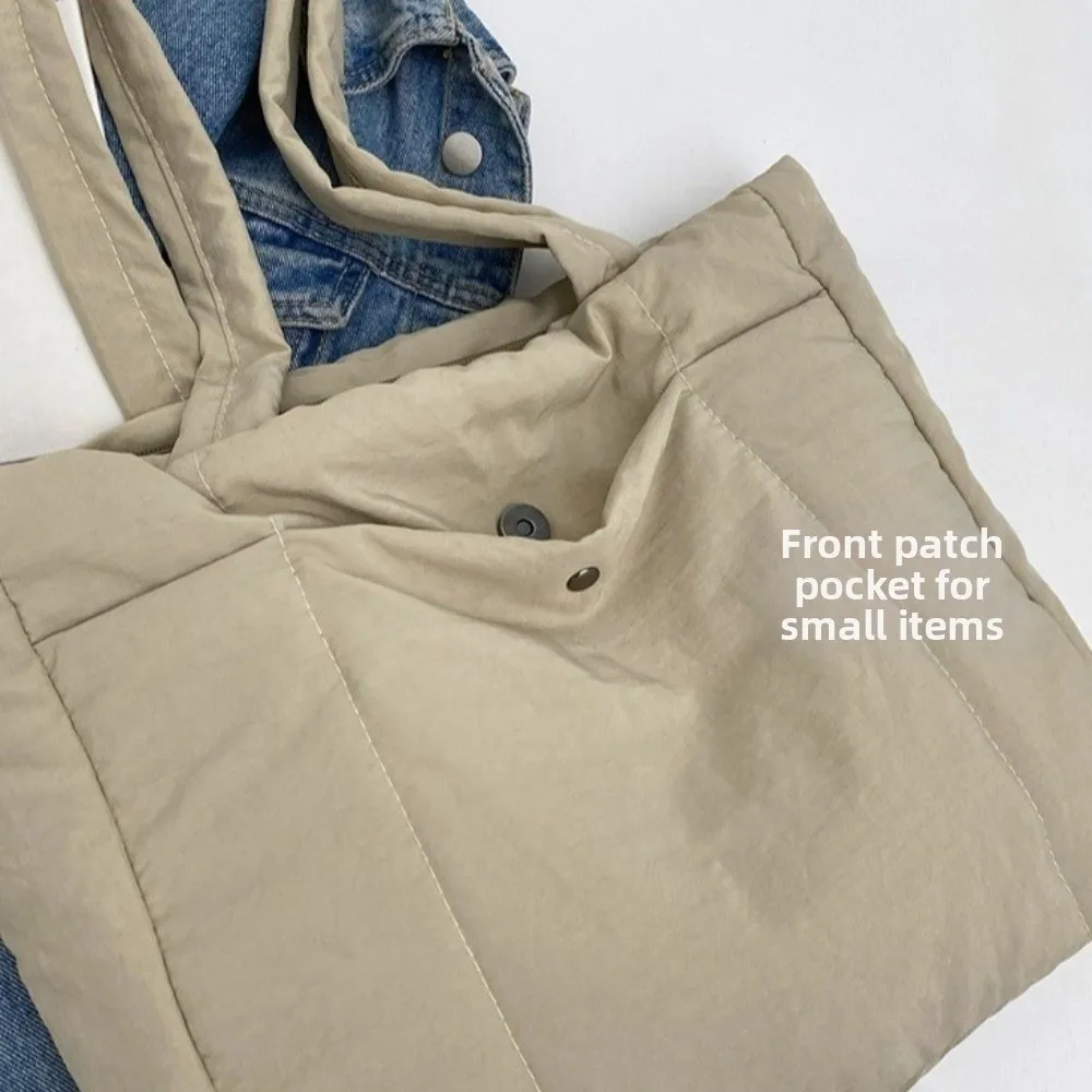 Einfarbig Dame Laptop Handtaschen Mode Große Kapazität Puffer Schulter Tasche Weiche Baumwolle Top Griff Frauen Wolke Tote Tasche Weibliche