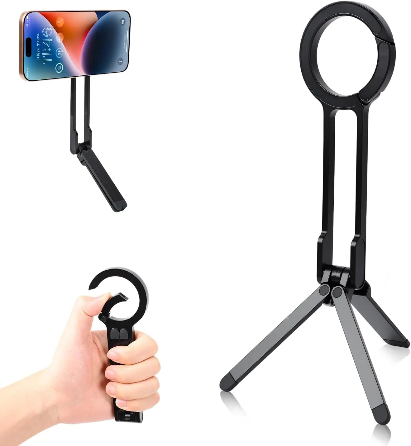 

Magnetic Ring Phone Holder Foldable Adjustable Magsafe Magnetic Buckle Plastic Mountaineering Phone Stand for Cell Phone