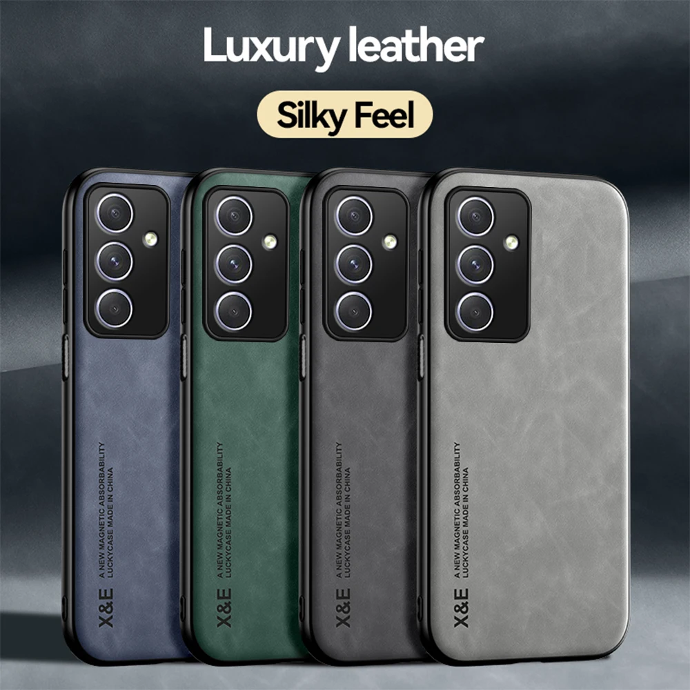 Magnetic Sheepskin Leather Case For Samsung Galaxy A34 A54 A14 A 54 34 14 5G SamsungA54 Cover Back Protection Phone Shell Fundas