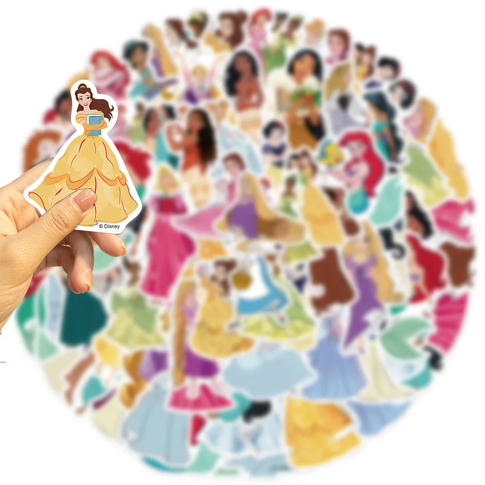 10/30/50/100PCS Disney Cute Cartoon Princess Stickers DIY Diary Laptop Guitar Luggage Skateboard Graffiti Decals Classic Toy