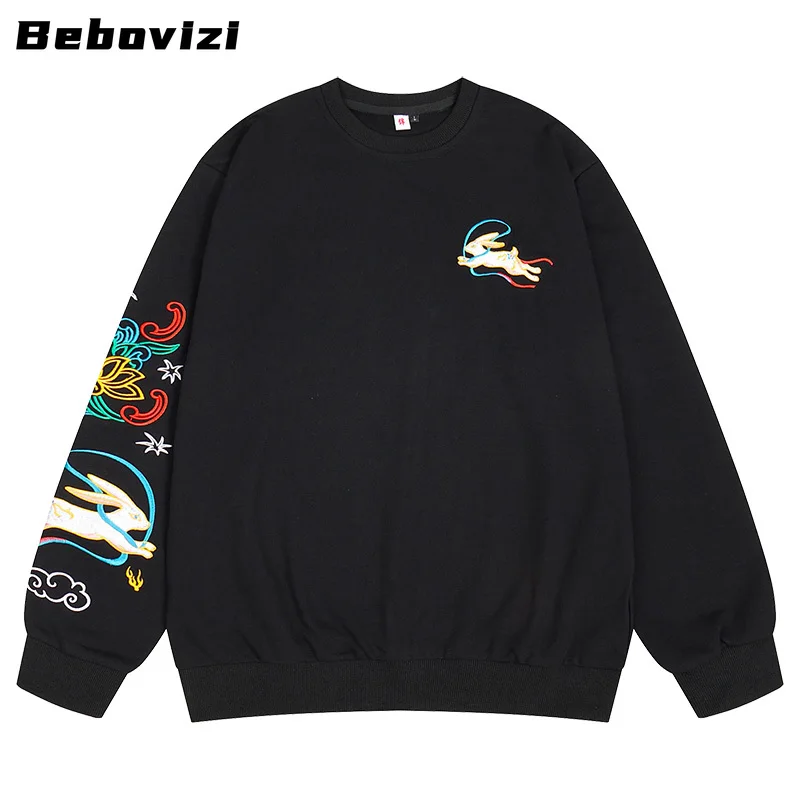 

Chinese Style Embroidery Hoodie Fashion Men Streetwear Harajuku Pullover Sweatshirt Casual Hoodie Japan Oversized Cotton Tops