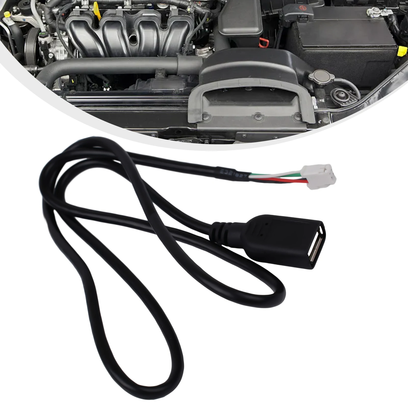 4Pin Connector USB Extension Cable Adapter for Car Audio Systems Compatible with Most Cars Direct Mount Design