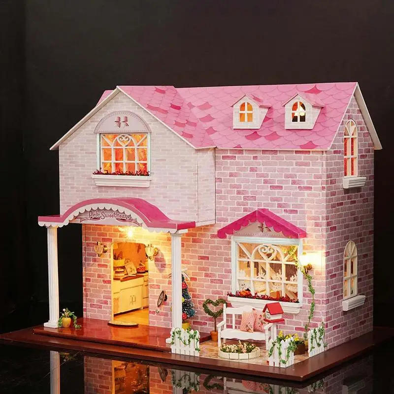 

Miniature Dollhouse Kit 3D Dollhouse Tiny House Kits Mini Doll House Accessories With Furniture For Kids Teens Adults Birthday