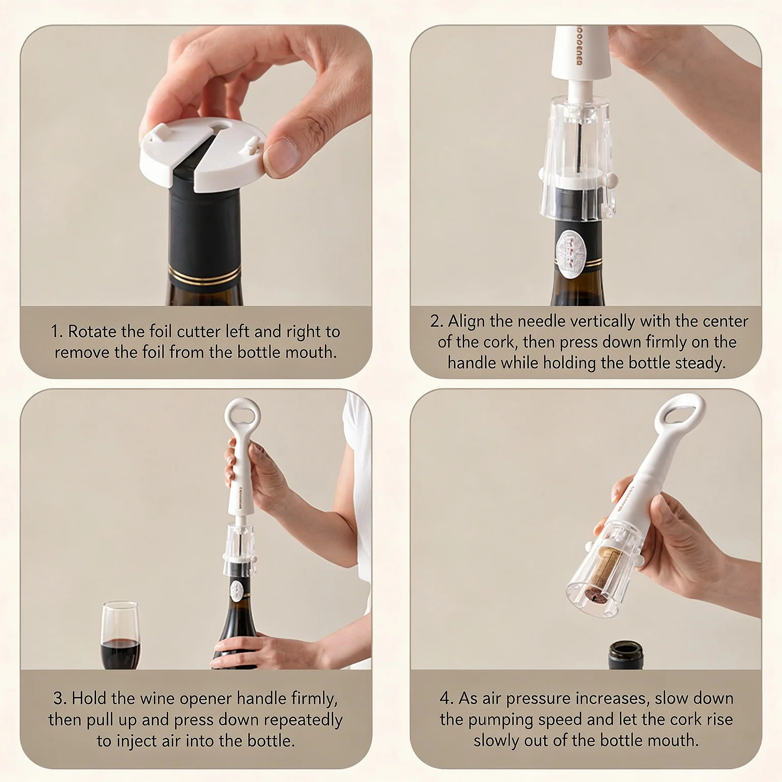 Air Pressure Wine Opener Needle Type Cork Remover Easy Bottle Opener Tool For Red Wine Kitchen Bar Accessories - view 4
