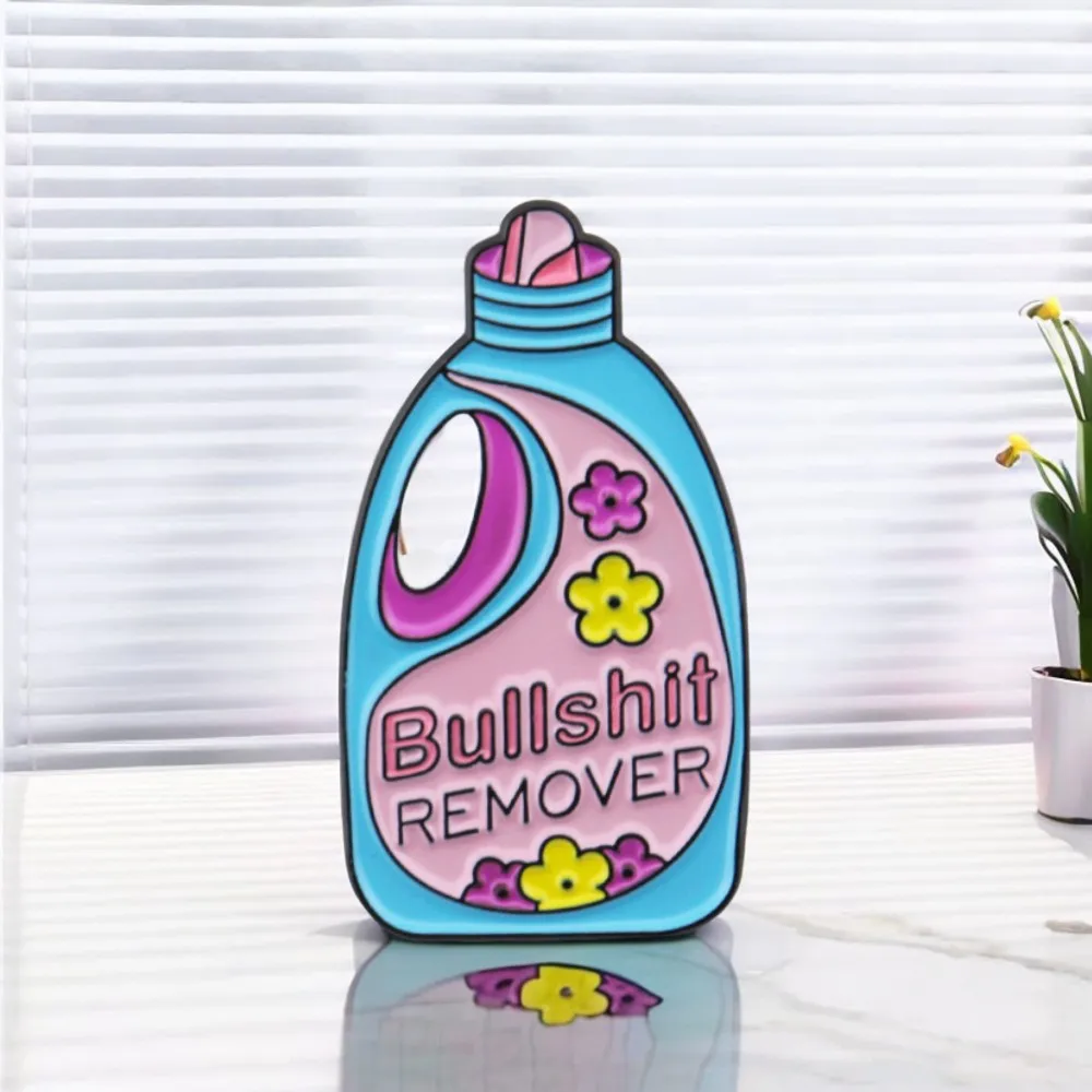 Cartoon Cute Funny Lapel Pins Brooches Bullshit Remover Repellent Cleaning Sweater Jackets Badge Jewelry Enamel Women Gift
