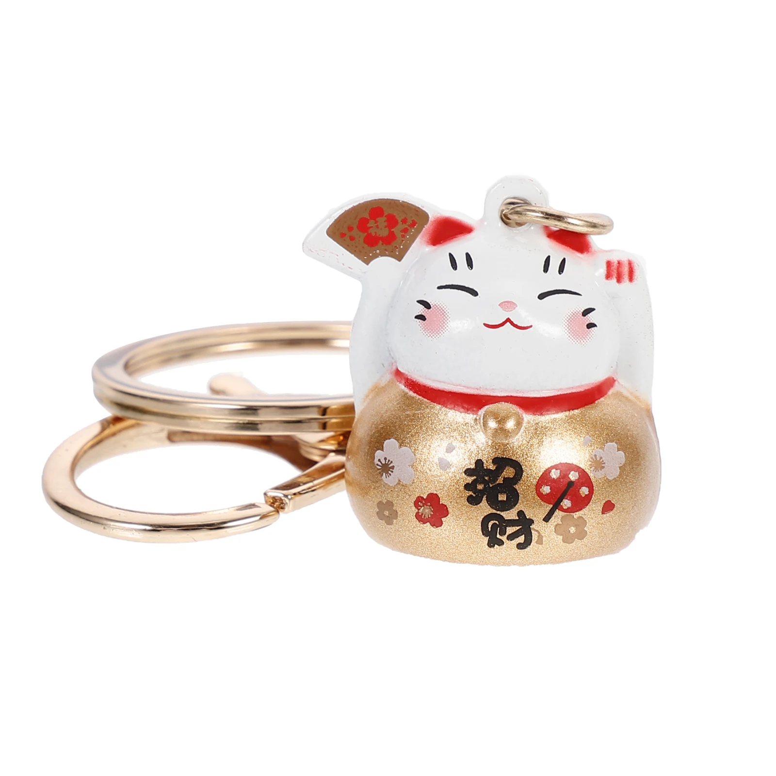 

1Pc Japanese Style Keychain Cherry Blossom Fortune Cat Miniatures Fortune Cat Keychain Key Buckle Bag Pendants Keyrings