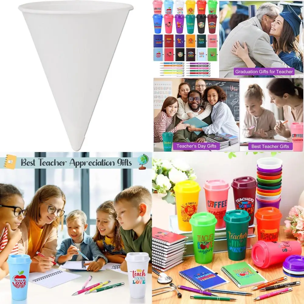 

Unprinted 4 Ounce Rolled Rim Paper Water Cups and Cones for Beverage Service