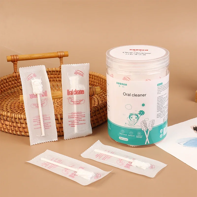 

30 шт./кор., детский очиститель языка, одноразовая марлевая зубная щетка, бумажный стержень, щетка для чистки полости рта для новорожденных, палочка для ухода за полостью рта, уход за зубами