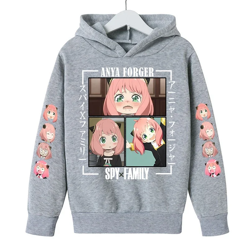 Children Hoodie Girls Tops Anime Spring Autumn Leisure Long Sleeve Sweatshirr Toddler Coat Anya Spy X Family print Clothing