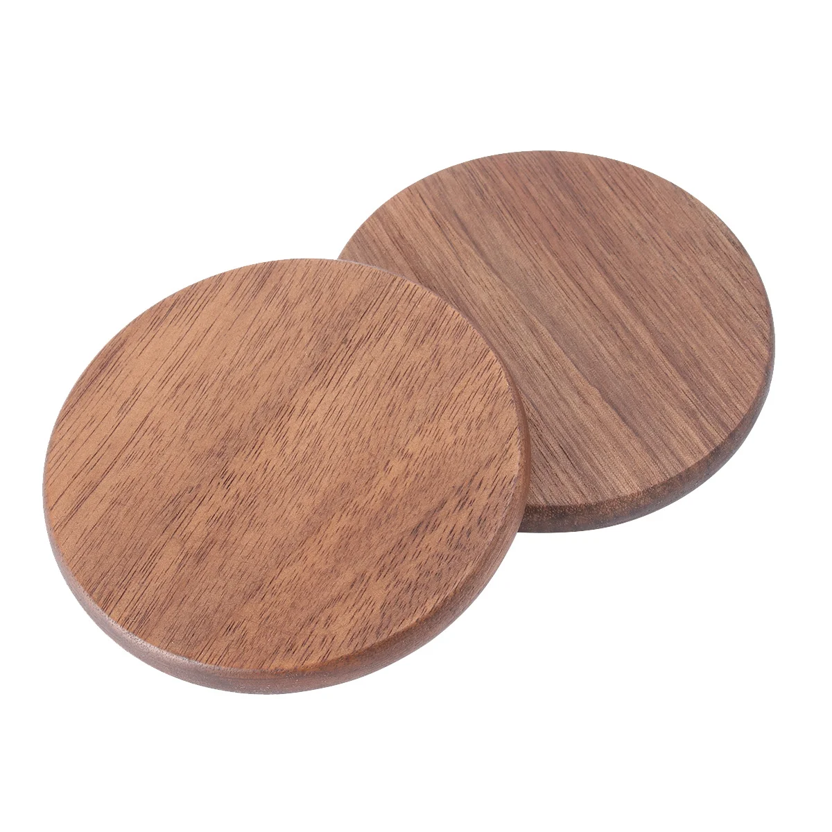 

2Pcs Wooden Coaster Eco-Friendly Heat Insulation Pad Non- Mat for Home Restaurant Wedding Party Walnut Wood Round Groove