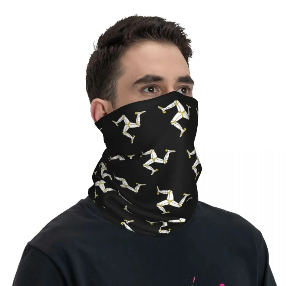 Ilha de homem tt motocicleta bandana pescoço capa impressa moto balaclavas envoltório cachecol quente headwear correndo unisex adulto