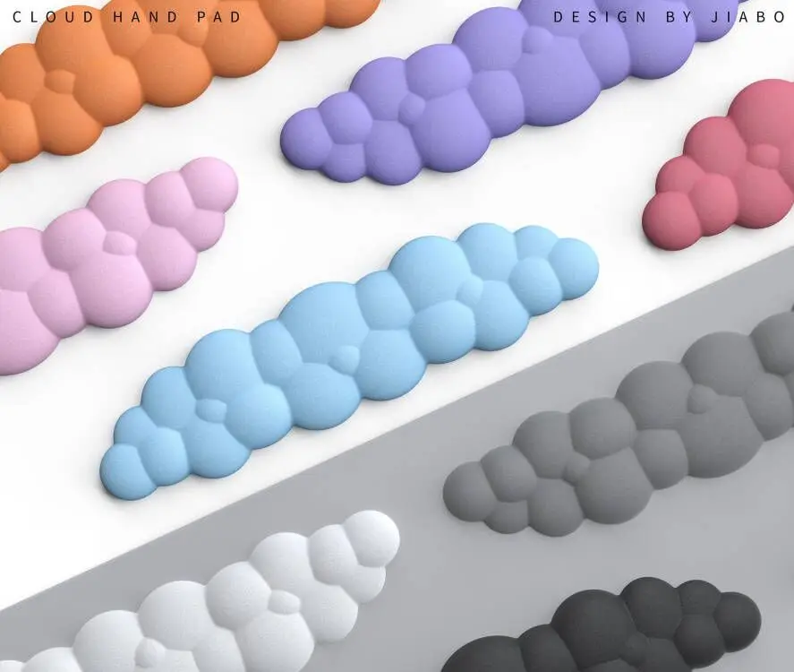 Poggiapolsi per tastiera morbida Nuvola Tappetino da scrivania in gomma antiscivolo Tappetino per mouse ergonomico Tappetino per mouse da ufficio Accessori di supporto per polsino