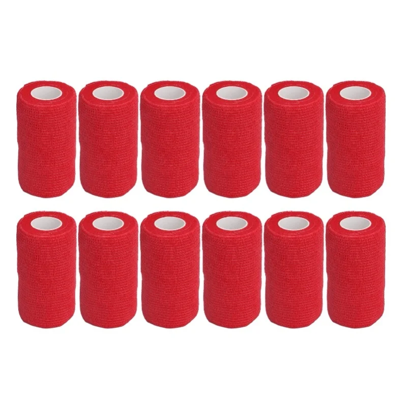12Pcs Bandage Wrap Natural Latex Elastic Self Adhesive Wrap For Cows Dogs Horses 10cm