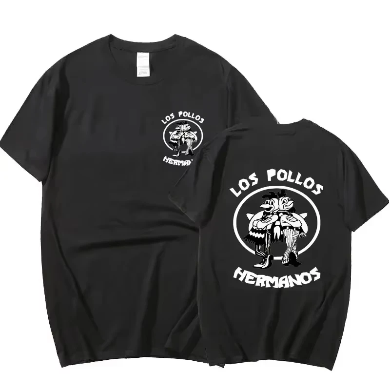 Camisetas con estampado de doble cara de la serie de televisión Breaking Bad Los Pollos Hermanos 2026, camiseta divertida de algodón de los Hermanos Pollo, ropa de calle