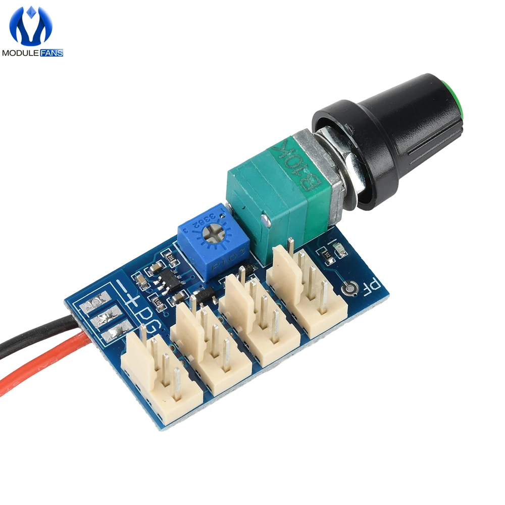 4-قناة PWM وحدة تحكم في سرعة المروحة لهيكل الخادم مع تعديل المقبض اليدوي تيار مستمر 12 فولت 3A 4-سلك مفتاح تحكم في سرعة المروحة
