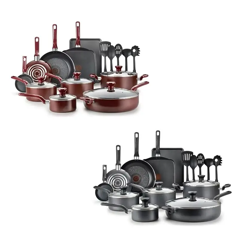 

T-fal Easy Care Набор кастрюль и сковородок с антипригарным покрытием — прочная многослойная алюминиевая конструкция для равномерного обогрева