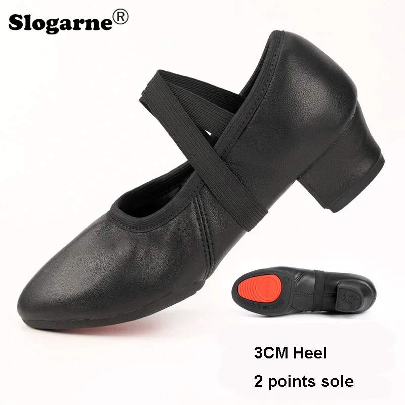Genuine Leather Soft Ballet Shoes Women Real Leather Ballet Dance Shoes Girls Yoga Train Latin Jazz Waltz Ballroom Dance Shoes
