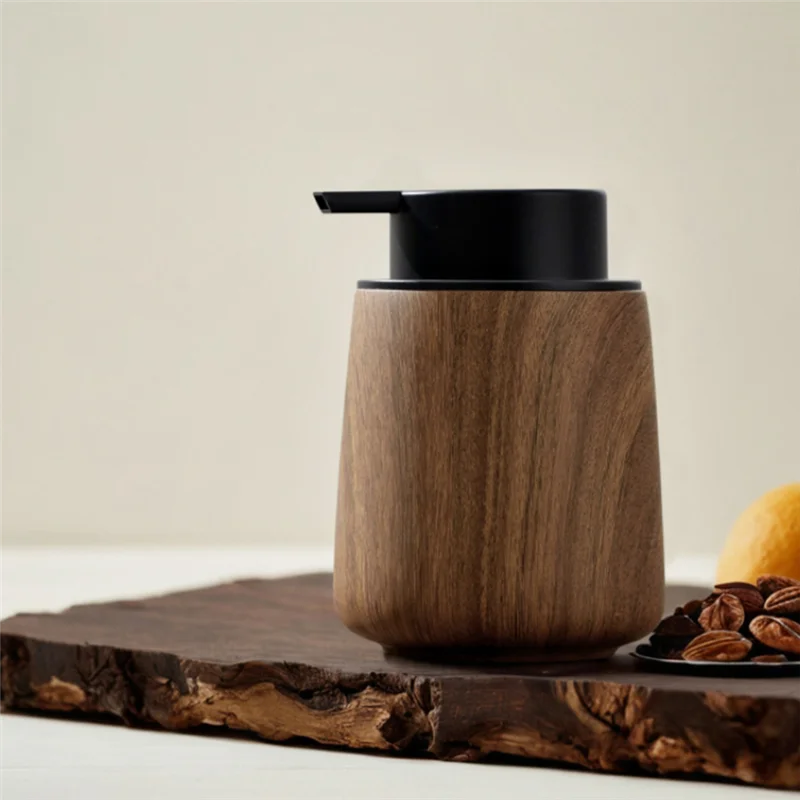 

AB13-Bathroom Decoration Wood Grain Foaming Hand Soap Bottle Shampoo Dispenser Pressure Type Foam Bottle Kitchen Accessories