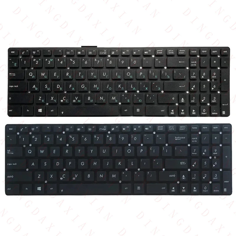 F+ NEW US/Russian Laptop Keyboard For Asus K55 K55A K55V K55VJ K55VM K55VD K55VS K55XI K55DE K55DR 0KNB0-6121RU00 NSK-WA001