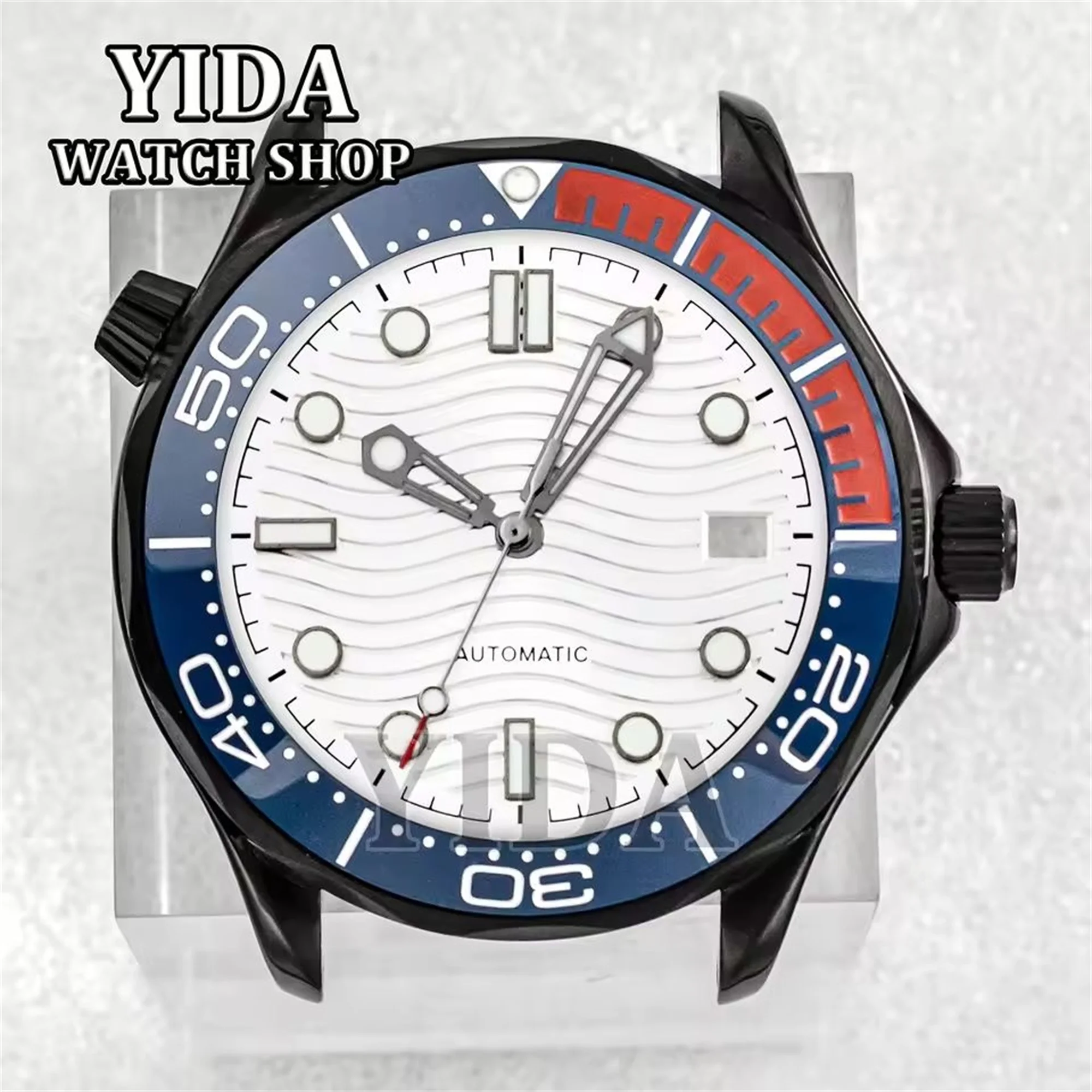 41 مللي متر NH35 ساعة حافظة حافظة من الفولاذ المقاوم للصدأ الحافة الدائري 31 مللي متر الطلب الأخضر مضيئة الأيدي ل سيماستر 300 NH35 NH36 أجزاء الحركة