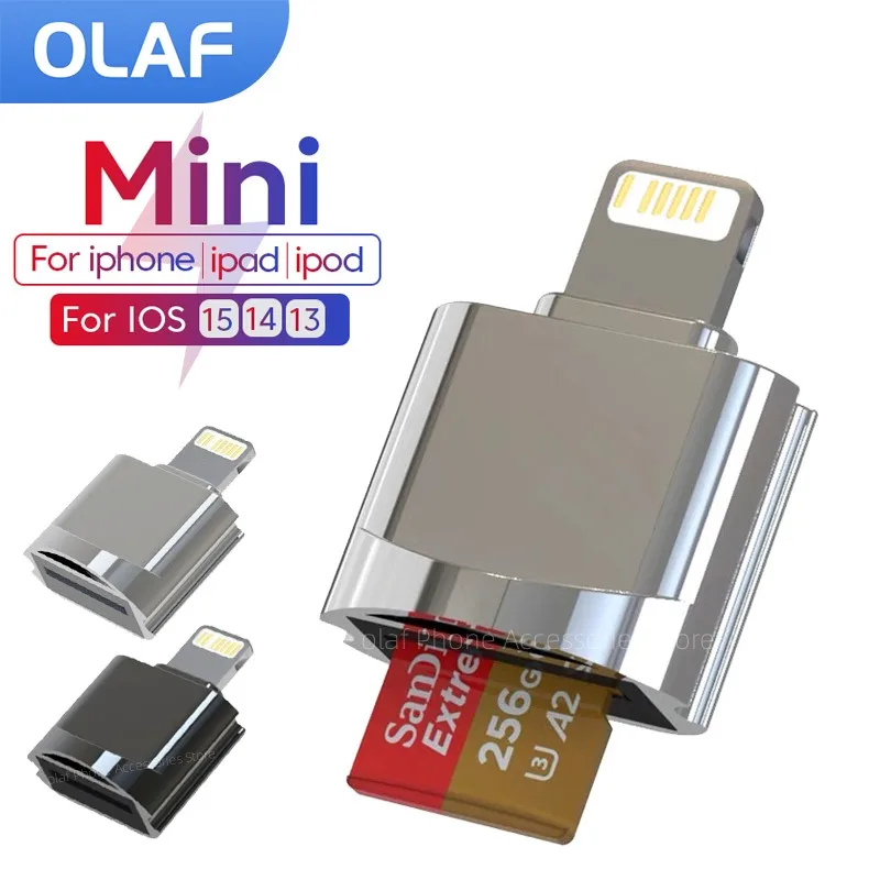 Micro SD TF Card Reader Converter For iPhone 13 12 Pro OTG To Micro SD Card Reader Lightning Memory Card ForiOS 13 Above System