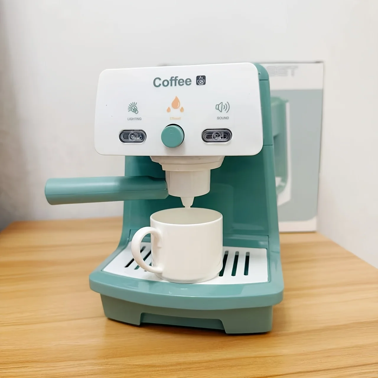 

Kids Pretend Play Coffee Machine Toy With Light Sound Water Outlet Simulation Kitchen Role Play Toy For Girls 3-6 Years