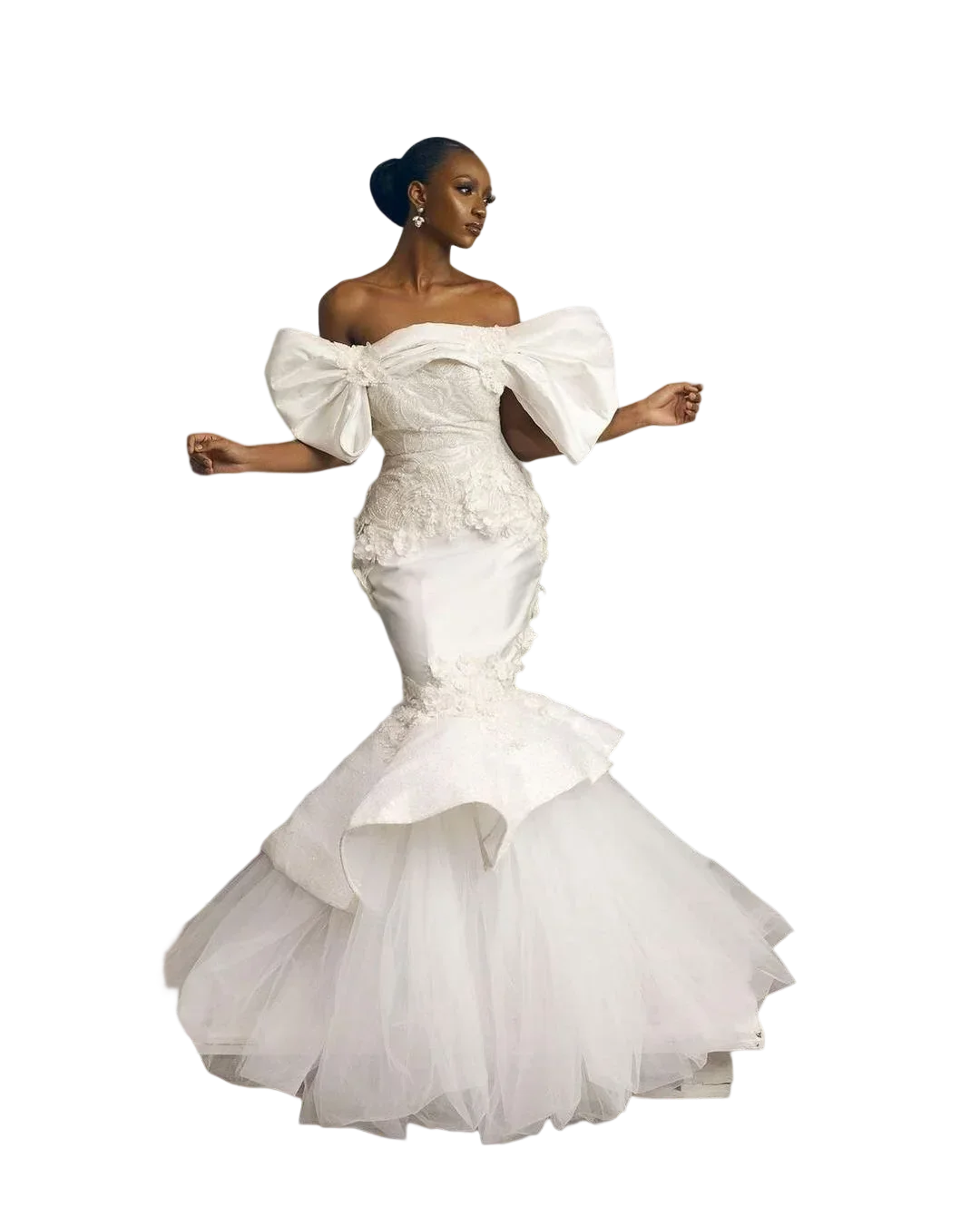 

Customized Stunning Off The Shoulder Mermaid Wedding Dress Sweep Train Robe De Mariée Sweetheart Lace Appliques Bridal Gowns
