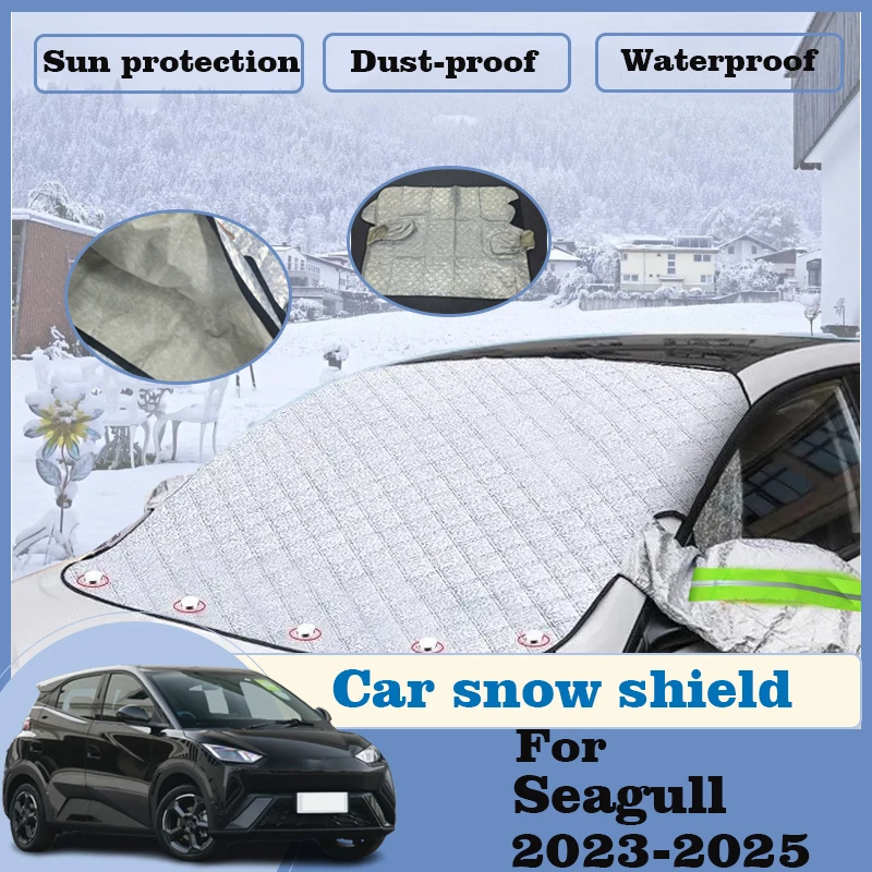 For BYD Seagull Dolphin Mini 2023 2024 2025 Car Snow Cover Windshield Sunshades Front Covers Frost Shield Sunshade Accessories