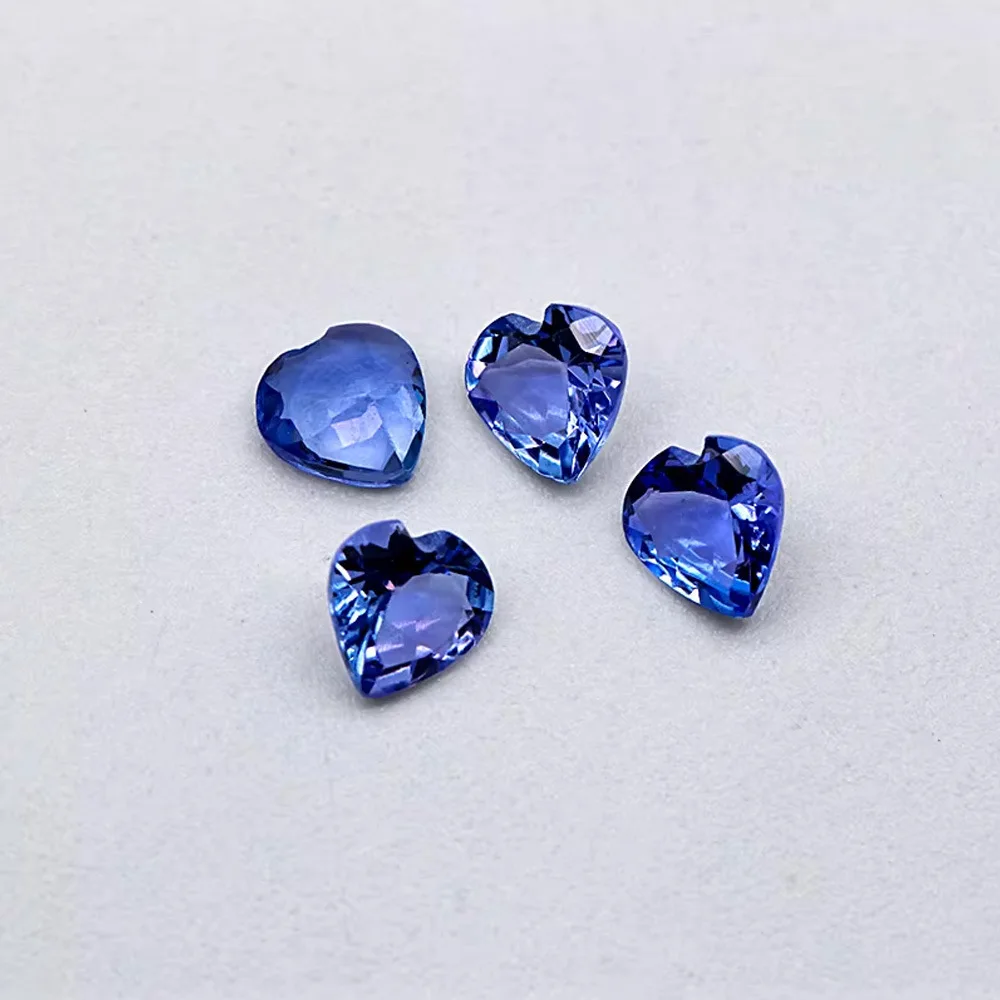 Natural tanzanite ring face round gemstone jewelry DIY matching stone