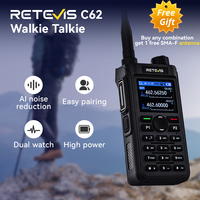 Retevis C62 Walkie Talkie Long Range Communication Radio VHF UHF Ham Radio Station Noise Reduction Group Call Camping Emergency