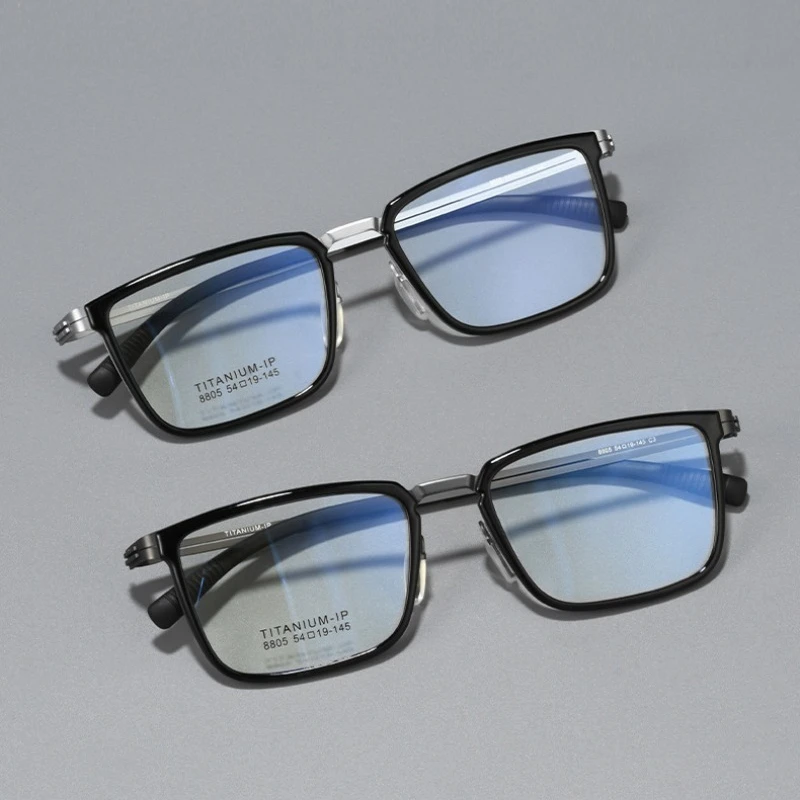 c8805t-チタンフレームの老眼鏡。男性用、女性用。度付きレンズ対応。ブルーライトカット機能付き。