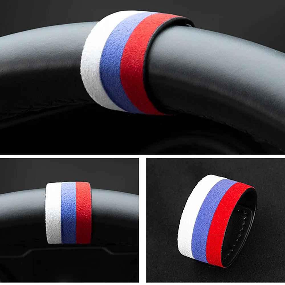 자동차 스티어링 휠 상단 마커, 테슬라 모델 Y 모델 3 X S 센터 라인, 레드 마킹, 슈퍼 스웨이드 장식 액세서리