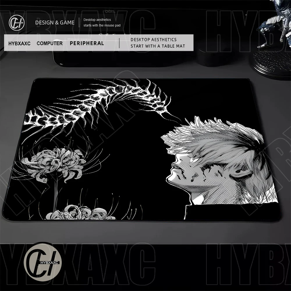 45x40CM Speed Esports Wasserdichtes Kaneki Ken Mauspad Anime Büroteppich Japanische Comics Teppiche Tastatur Schwarz-Weiß-Schreibtischunterlage