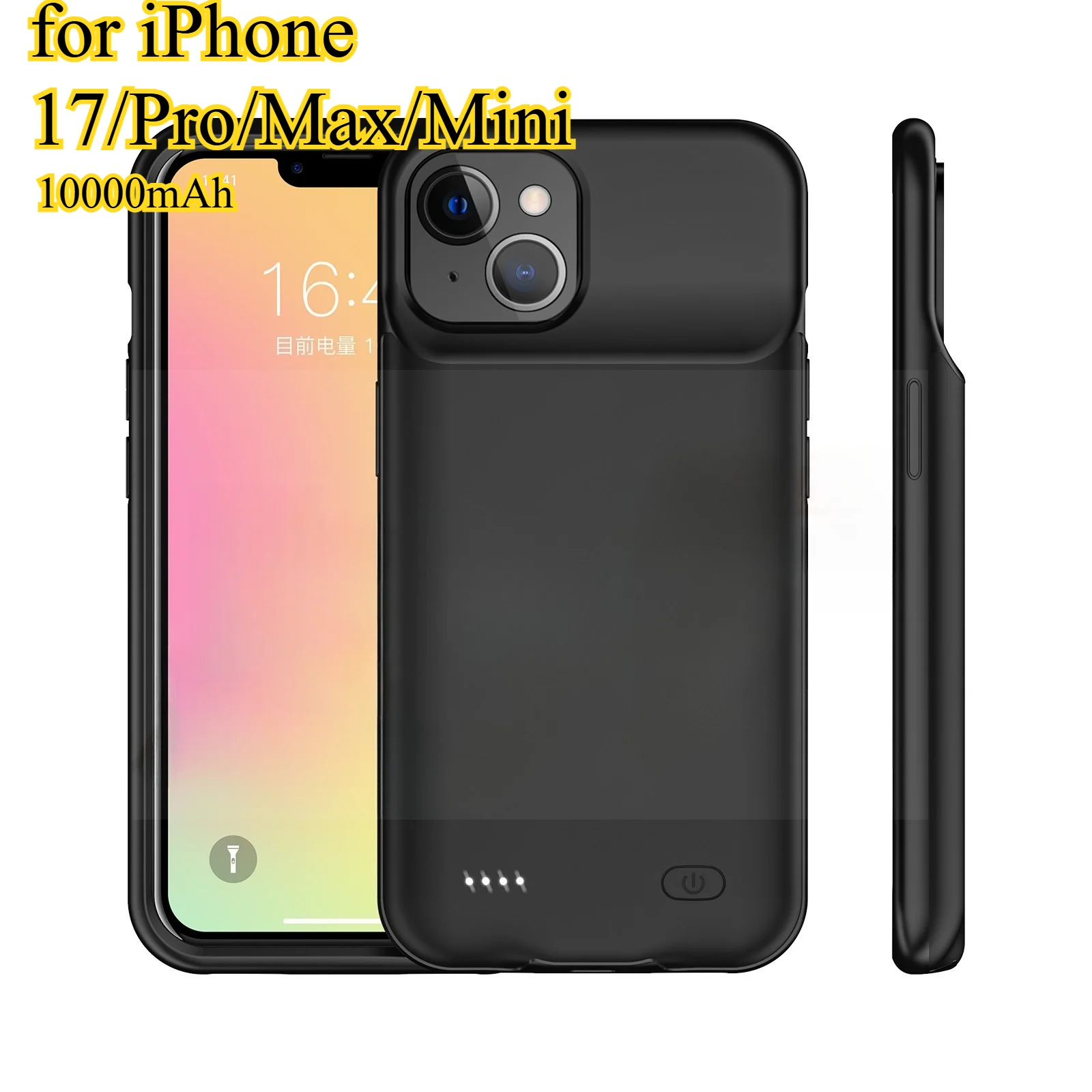 

10000mAh Magnetic Wireless Charger Power Bank Case for iPhone 17/Pro/Max/Mini Portable Backup Battery Pack with LED Display