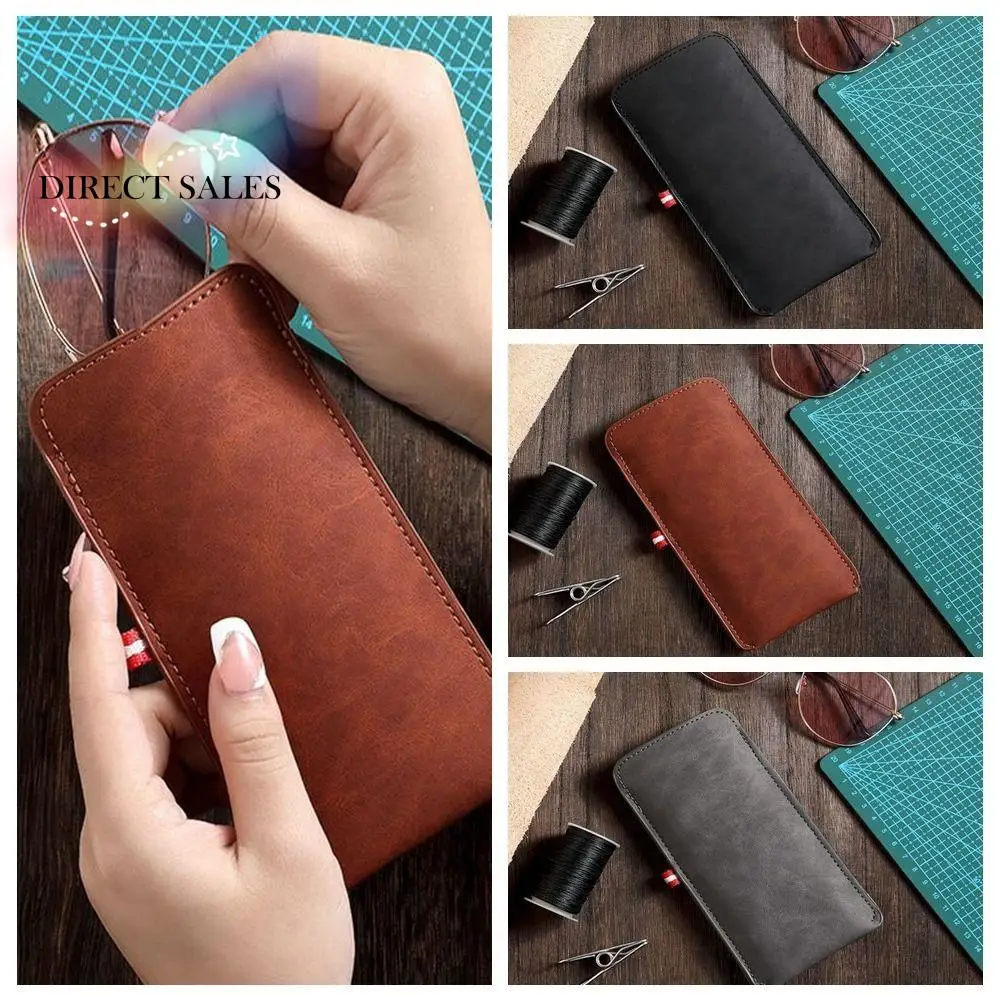 

Rectangle PU Leather Glasses Bag Glasses Protective Solid Color Sunglass Storage Bag Waterproof Jewelry Packing