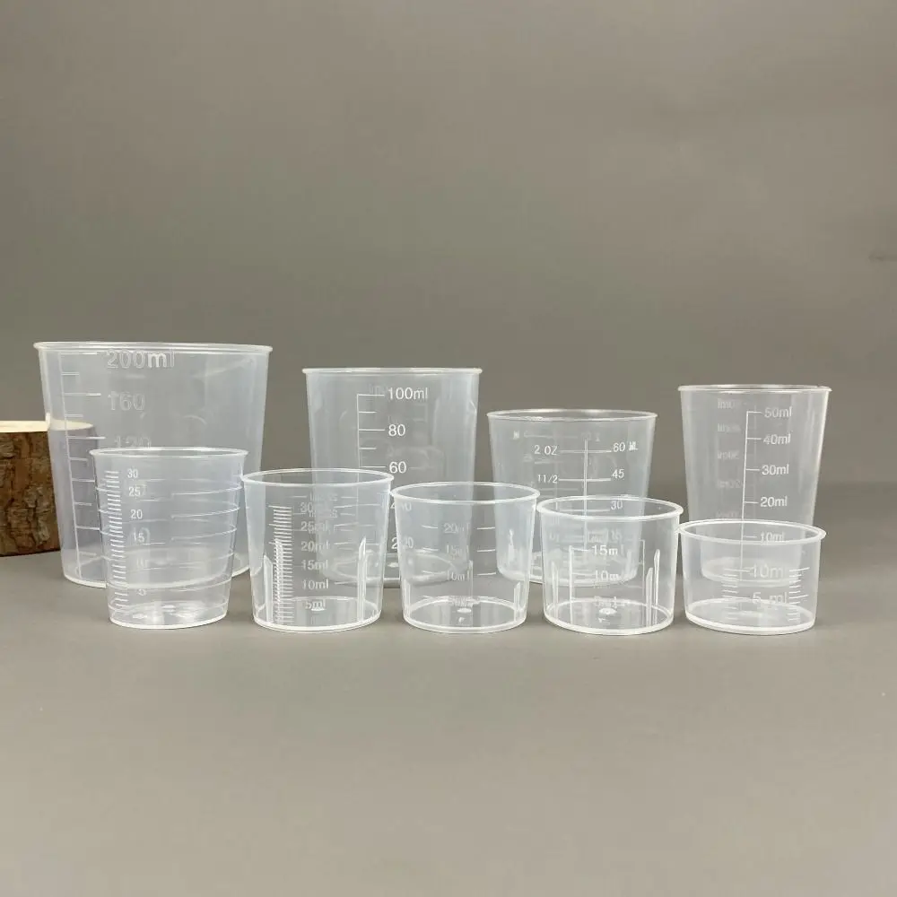 Clear Graduated Measuring Cup Plastic Mini Laboratory Beaker Scale Measuring Tools Transparent Mixing Cup Kitchen Baking