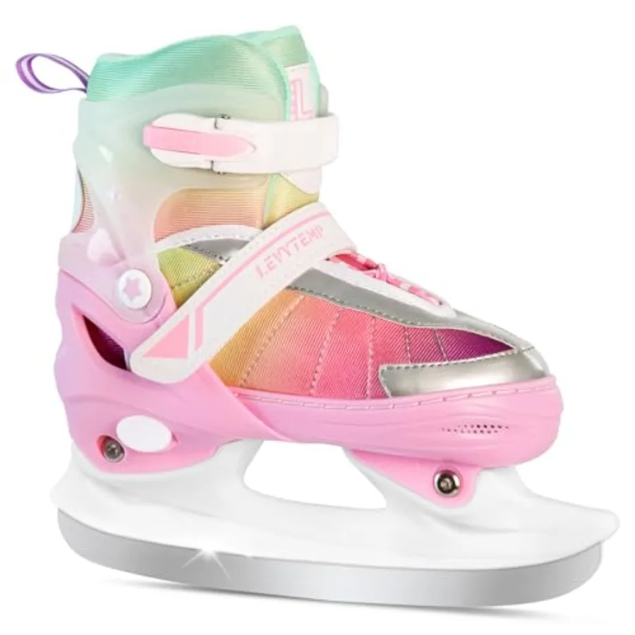 

Adjustable Ice Skates for Boys Girls Blades Iceskates Ages 3-12 Pink Purple Black Blue Warm Ice Skating Shoes for Outdoor and R