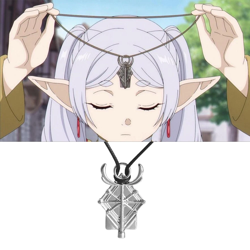 Collana con ciondolo certificato del personale sacro periferico di animazione Frieren, catena con clavicola del mago, gioielli per oggetti di scena cosplay