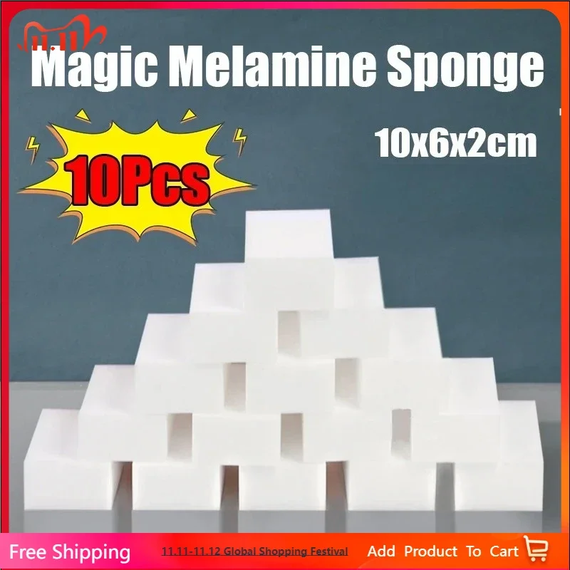 

10 Pcs Melamine Magic Sponge Eraser Remove Stains for Car Detailling Cleaning Sponge Kitchen Office Bathroom Cleaning Tools