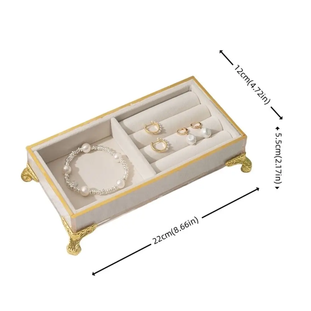 Samt Schmuck Display Stand Vintage Multifunktionale Schmuck Tablett Halter Desktop Lagerung Ohrringe Ringe Schmuck Halter Box
