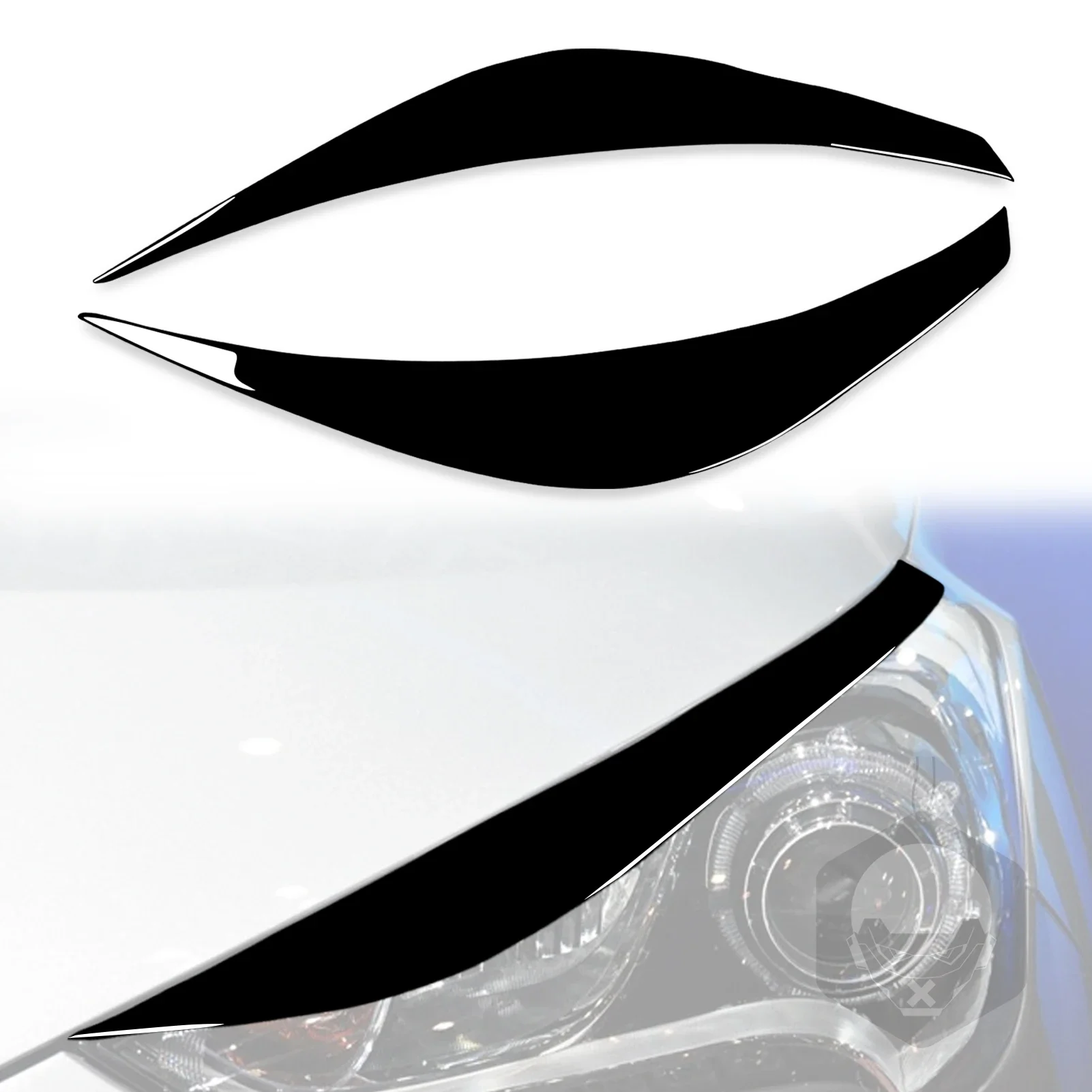 

Piano Black Car Front Light Lamp Eyebrow Stickers For Hyundai Veloster 2011-2017 Exterior Auto Styling Moldings