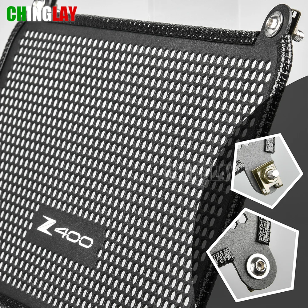 Motorcycle Radiator Grille Guard Fit with Kawasaki Z400 2019-2025 Ninja400 2018-2025 Radiator Protective Cover Accessories
