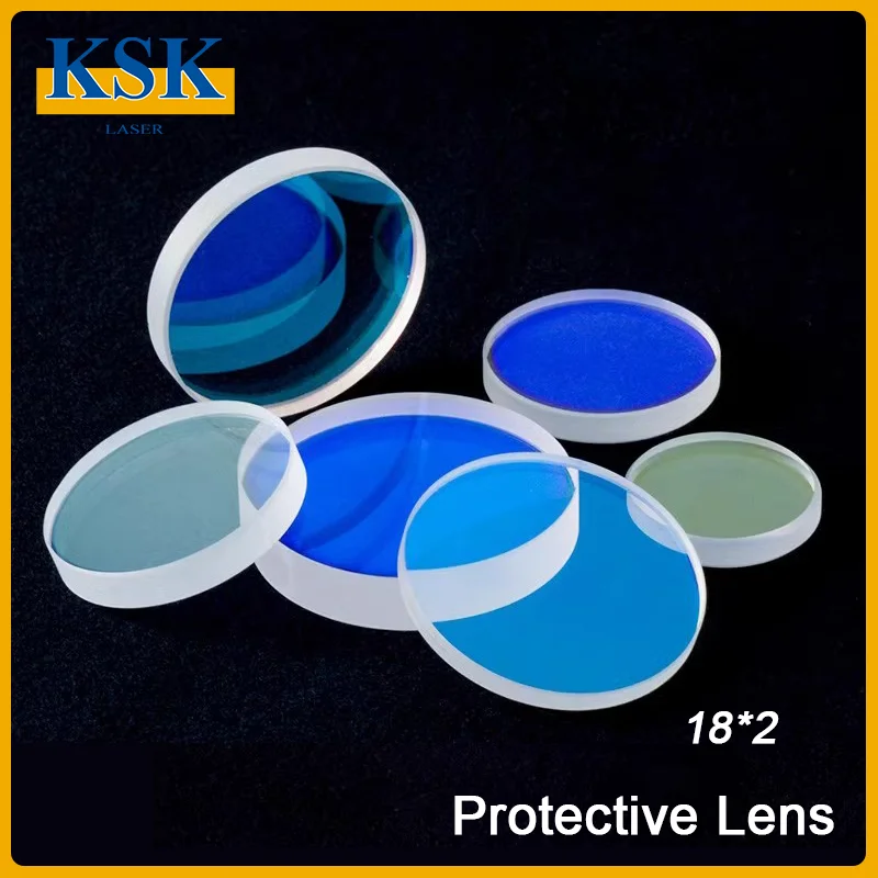 KSK 50PCS/lot Protective Lenses 18*2 1064nm Protection Windows Optical Lens Fused Silica For Raytools WSX Precitec Laser Head