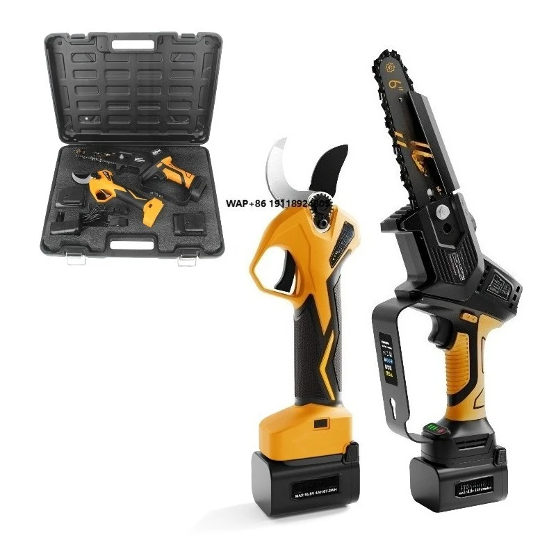 CS-1 and Pruner 36 6'' MINI CHAINSAW Auto-oiling Chain Lubrication Cuts Through Hardwood Like It's Butter