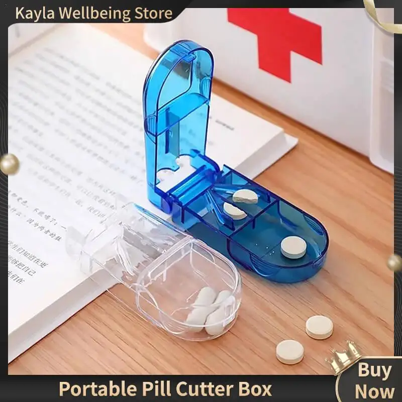 Portable Pill Cutter Splitter Divide Medicine Storage Tablet Splitters Cut Slicer Home Pill Cases Dispenser Pill Box