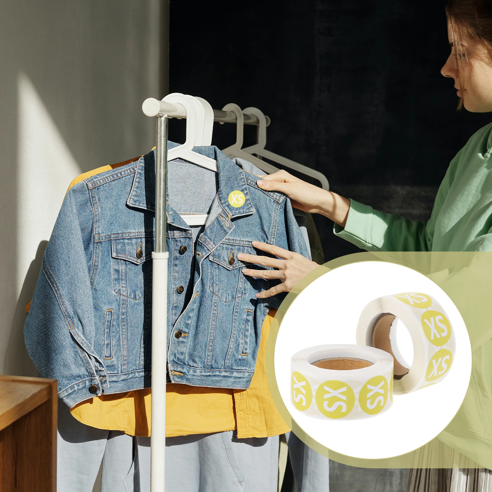 2 Rolls Round Clothing Size Stickers Self Adhesive Multi Functional Labels Baby Colorful Sufficient Sizes Fits Gloves